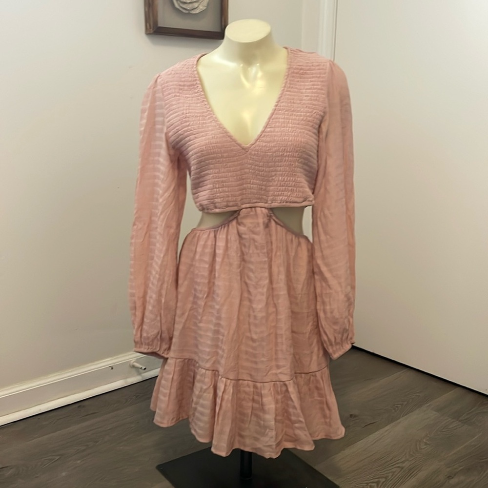 Altar’d State BOHO Elisa Long Sleeve Whimsical Cut Out Midi Dress NEW Sz Medium